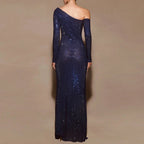 Sheer Mesh Sequin Banquet Party Dress image 6