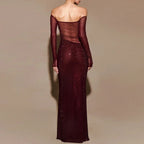 Sheer Mesh Sequin Banquet Party Dress image 3
