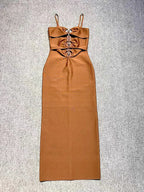 Sexy Spaghetti Strap Hollow Out Bandage Black Green Sleeveless Party Dress image 8
