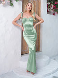 Ruched Satin Maxi Party Dress image 1
