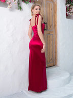 Ruched Satin Maxi Party Dress image 5