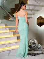 Mint Sequined Mermaid Party Dress image 5
