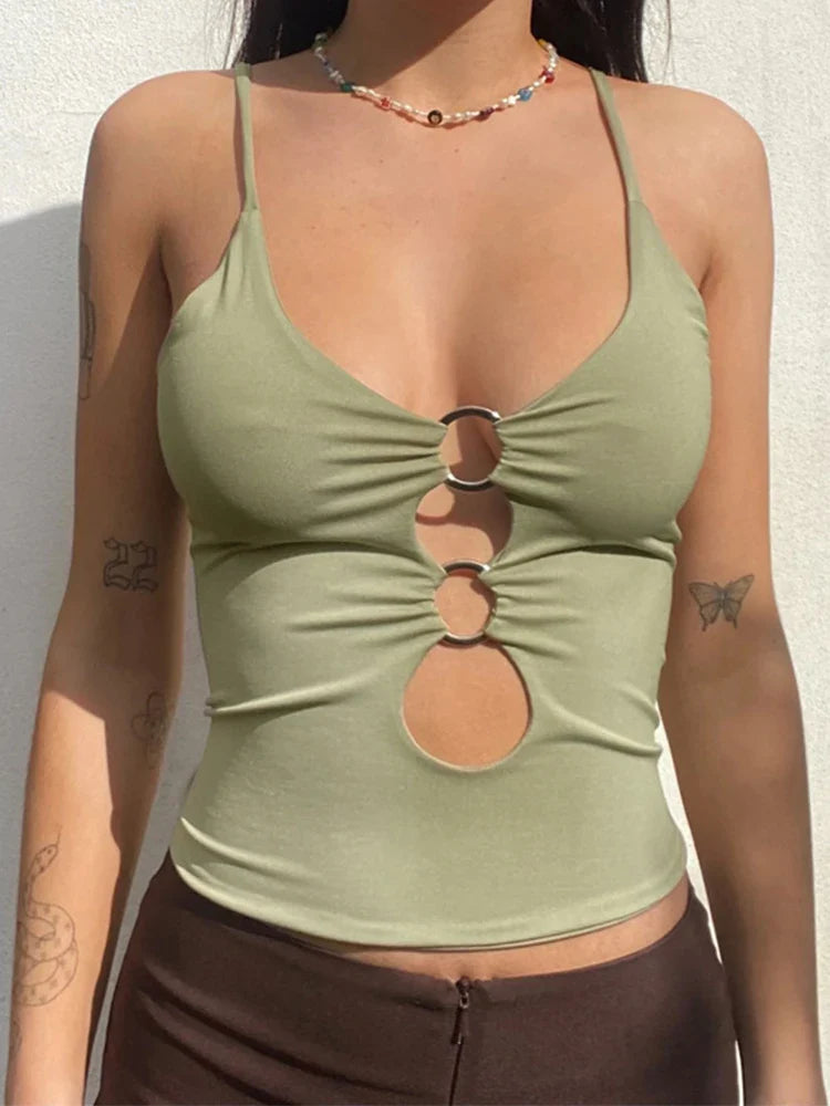 Hollow Out Backless Crop Top image 1