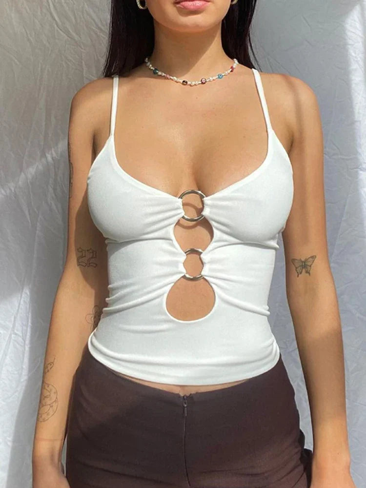 Hollow Out Backless Crop Top image 3