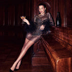 Y2K Retro Feather Mini Party Dress image 4