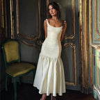 Elegant Red Spaghetti Strap Midi Holiday Dress Casual Birthday Party Dresses Party Dress image 1
