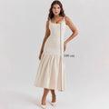 Elegant Red Spaghetti Strap Midi Holiday Dress Casual Birthday Party Dresses Party Dress image 5