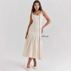 Elegant Red Spaghetti Strap Midi Holiday Dress Casual Birthday Party Dresses Party Dress image 5