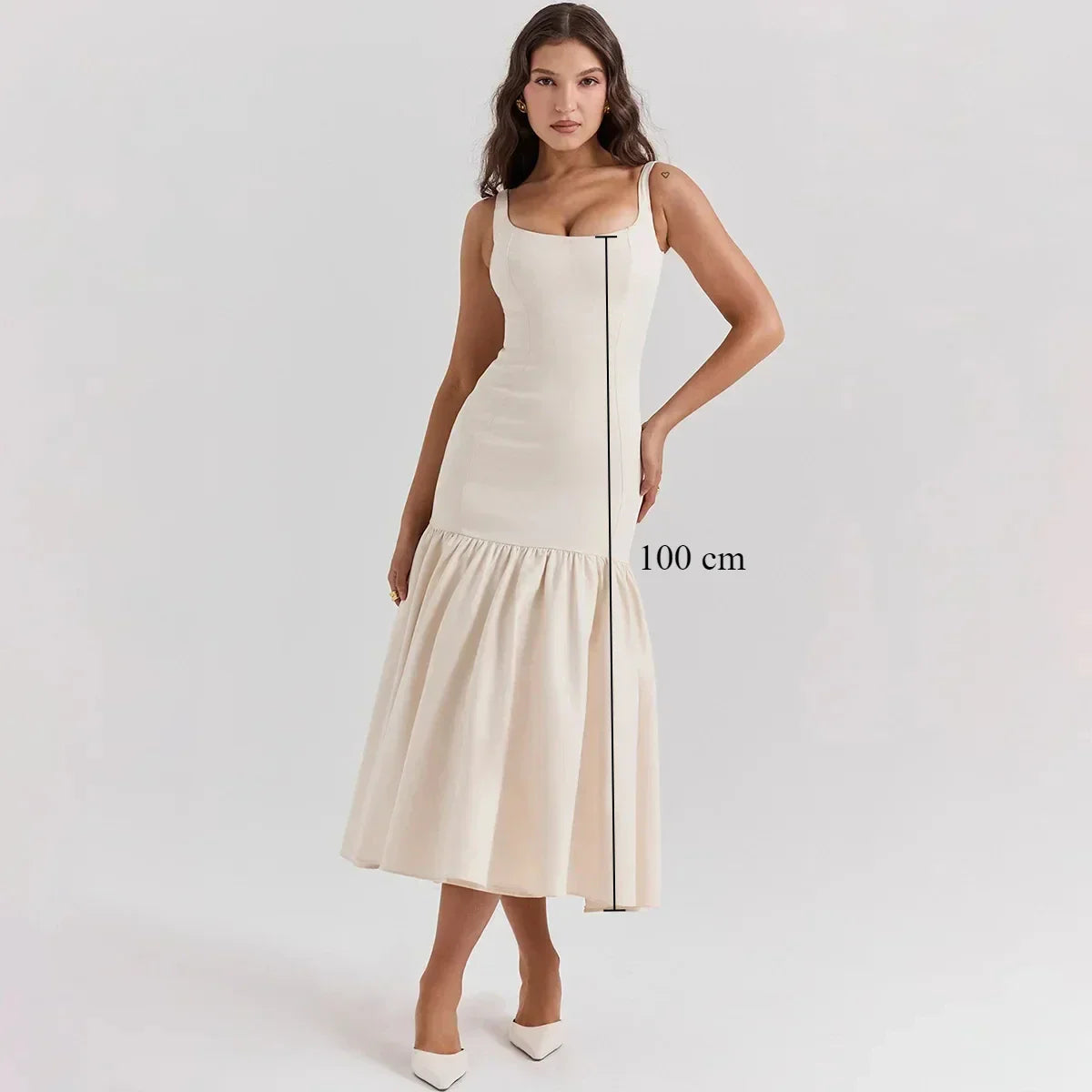 Elegant Red Spaghetti Strap Midi Holiday Dress Casual Birthday Party Dresses Party Dress image 5