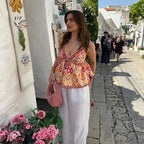 Embroidery Tassel Strap Crop Top image 2