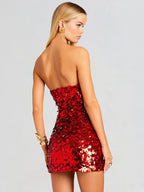 Strapless Mini Sequin Party Dress image 5