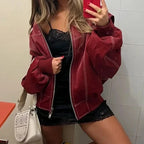 Leather Streetwear Red Coat image 2