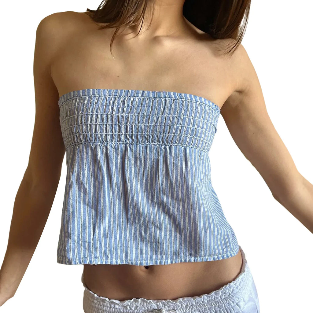 Gingham Smocked Bow Crop Top image 5