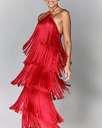 Sleeveless Halter Split Party Dress image 9
