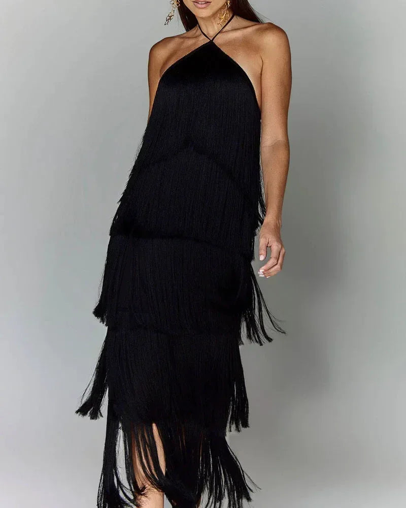 Sleeveless Halter Split Party Dress image 8