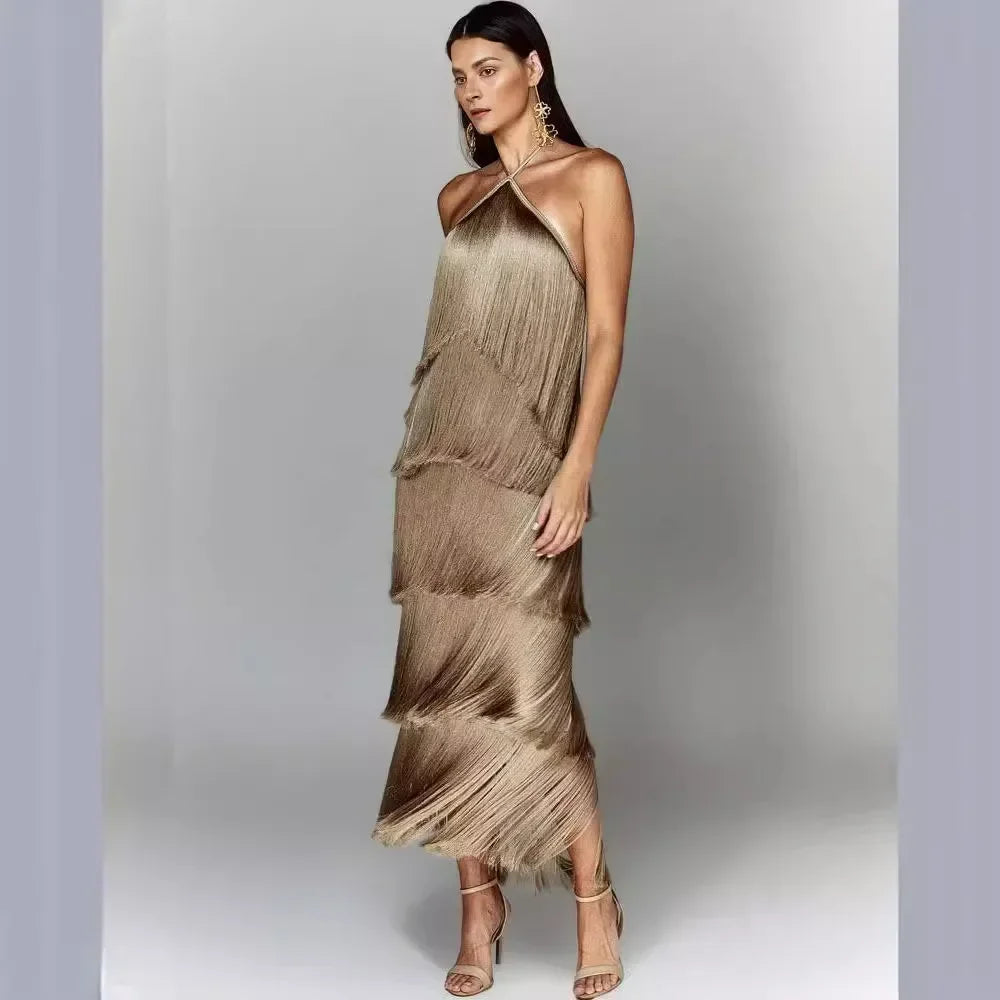 Sleeveless Halter Split Party Dress image 2