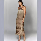 Sleeveless Halter Split Party Dress image 2