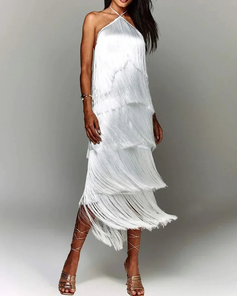 Sleeveless Halter Split Party Dress image 7