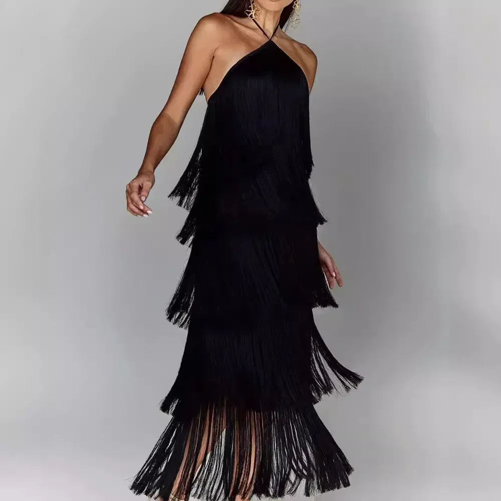 Sleeveless Halter Split Party Dress image 5