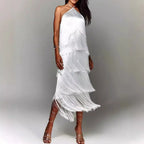 Sleeveless Halter Split Party Dress image 3