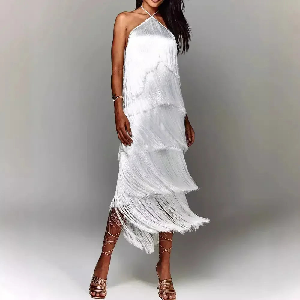 Sleeveless Halter Split Party Dress image 3