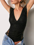 Floral Lace Sheer Mesh Crop Top image 4
