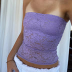 Sheer Floral Tube Crop Top image 4
