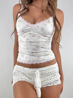 Floral Lace V-Neck Crop Top image 3