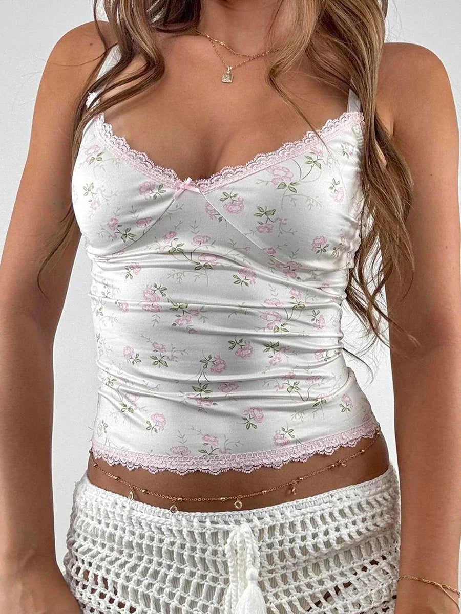Floral Lace V-Neck Crop Top image 6