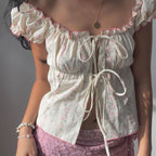 Ruffles Tie-Up Cap Crop Top image 1