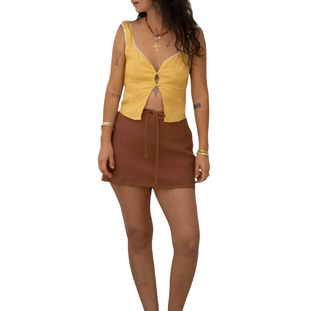 Lace-Up Floral Patch Crop Top image 8