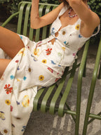 Lace-Up Floral Patch Crop Top image 6