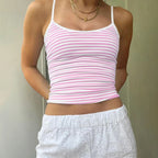 Solid Striped Slim Crop Top image 5