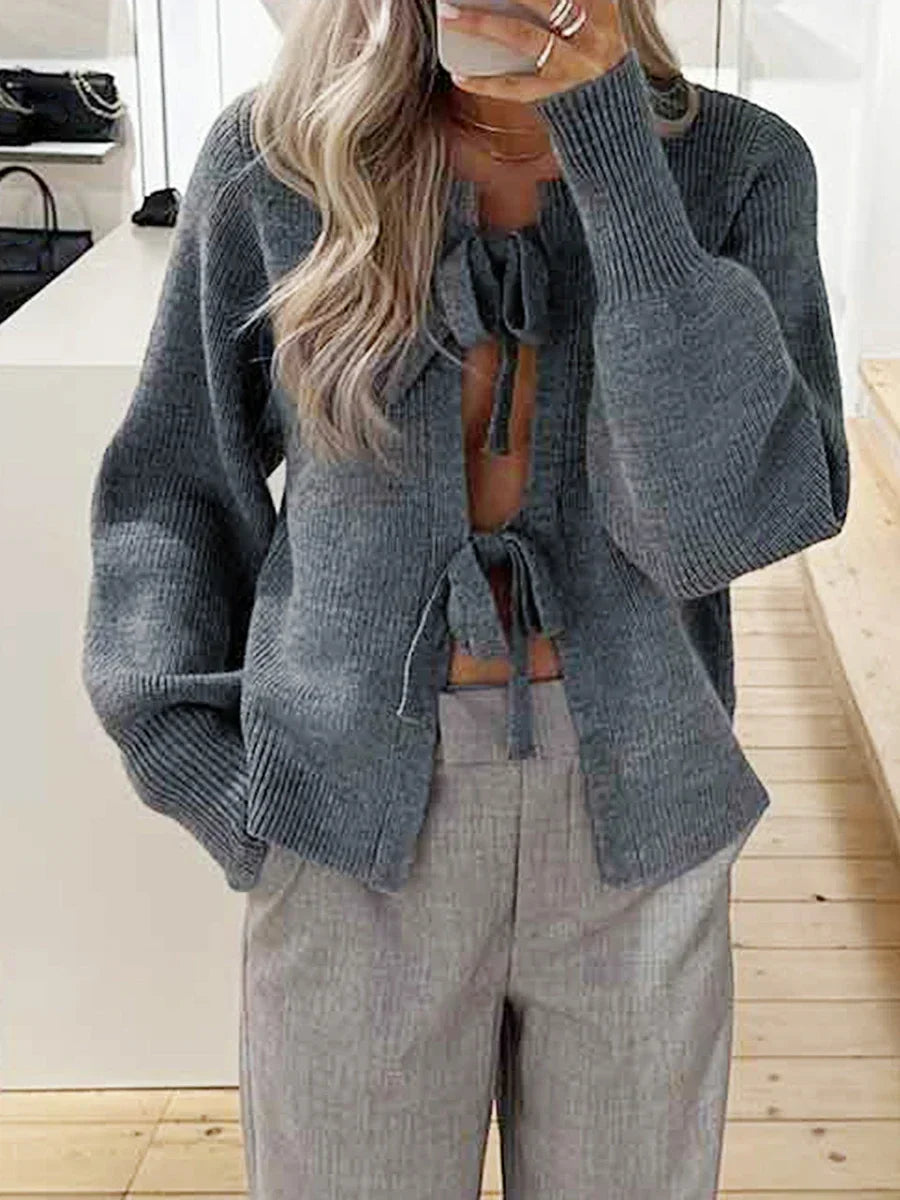 Tie Front Knit Autumn Cardigan image 4