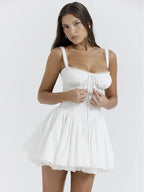 Cute Elegant Italian Noodle Strap Lace Up Red Party Dress image 5