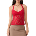 Lace Halter Tie-Up Crop Top image 13