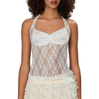 Lace Halter Tie-Up Crop Top image 8