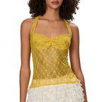 Lace Halter Tie-Up Crop Top image 12