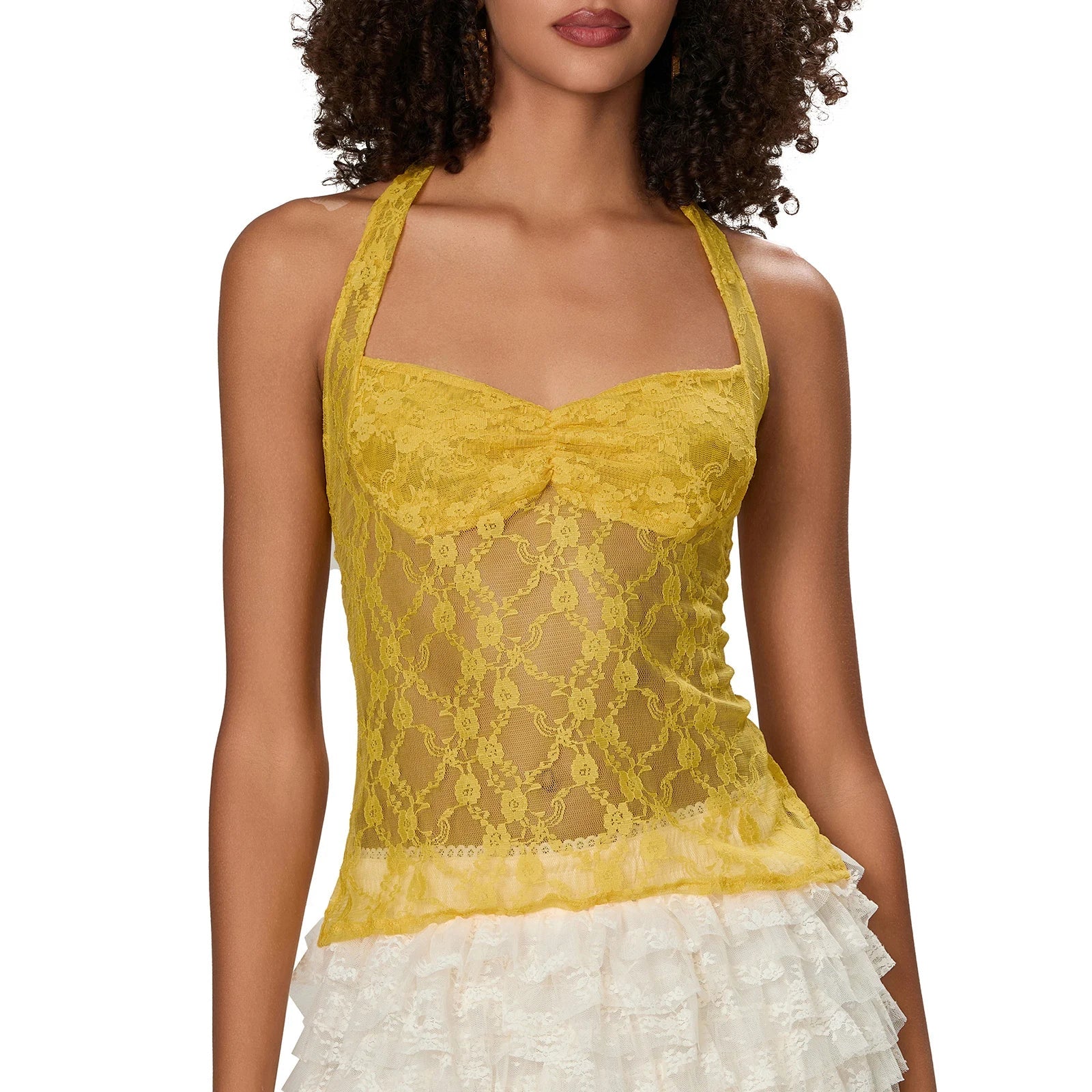 Lace Halter Tie-Up Crop Top image 12