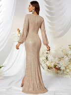 Sequin Surplice Party Dress image 2