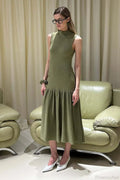 A Line Knit Fitted Maxi Dress image 1