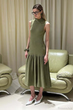 A Line Knit Fitted Maxi Dress image 1