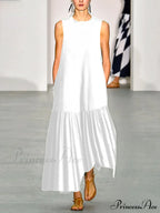 A-Line Long Sleeves Pleated Solid Classic Color Lapel Collar Midi Dresses image 3