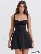 A-line Party Up Backless Women's Festive Spaghetti Sleeveless Sexy - Lace Mini Robe Strap Gown - Elegant Dress image 8