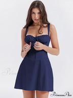A-line Party Up Backless Women's Festive Spaghetti Sleeveless Sexy - Lace Mini Robe Strap Gown - Elegant Dress image 6