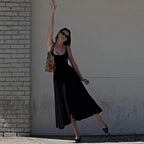 A Line Sleeveless O Neck Summer Casual Party Beach Club Midi Dress image 3