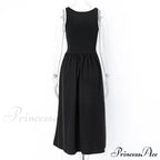 A Line Sleeveless O Neck Summer Casual Party Beach Club Midi Dress image 5
