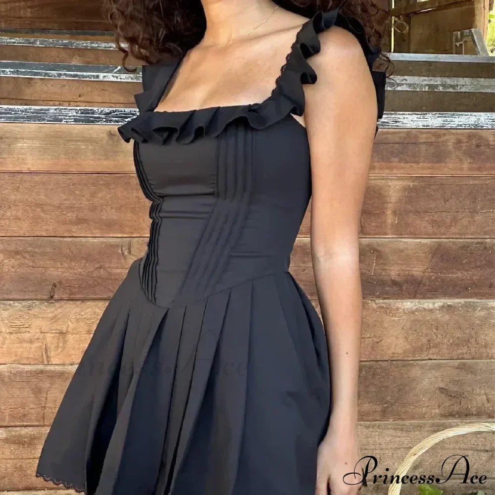 A-line Slinky Pleated Mini Dress image 5