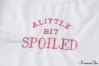 A Little Bit Spoiled Graceful White Graphic Crop Top image 10