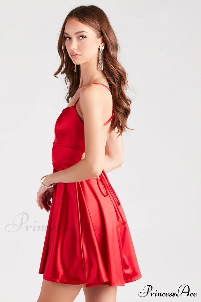 A Moment In Satin Skater Dress image 8